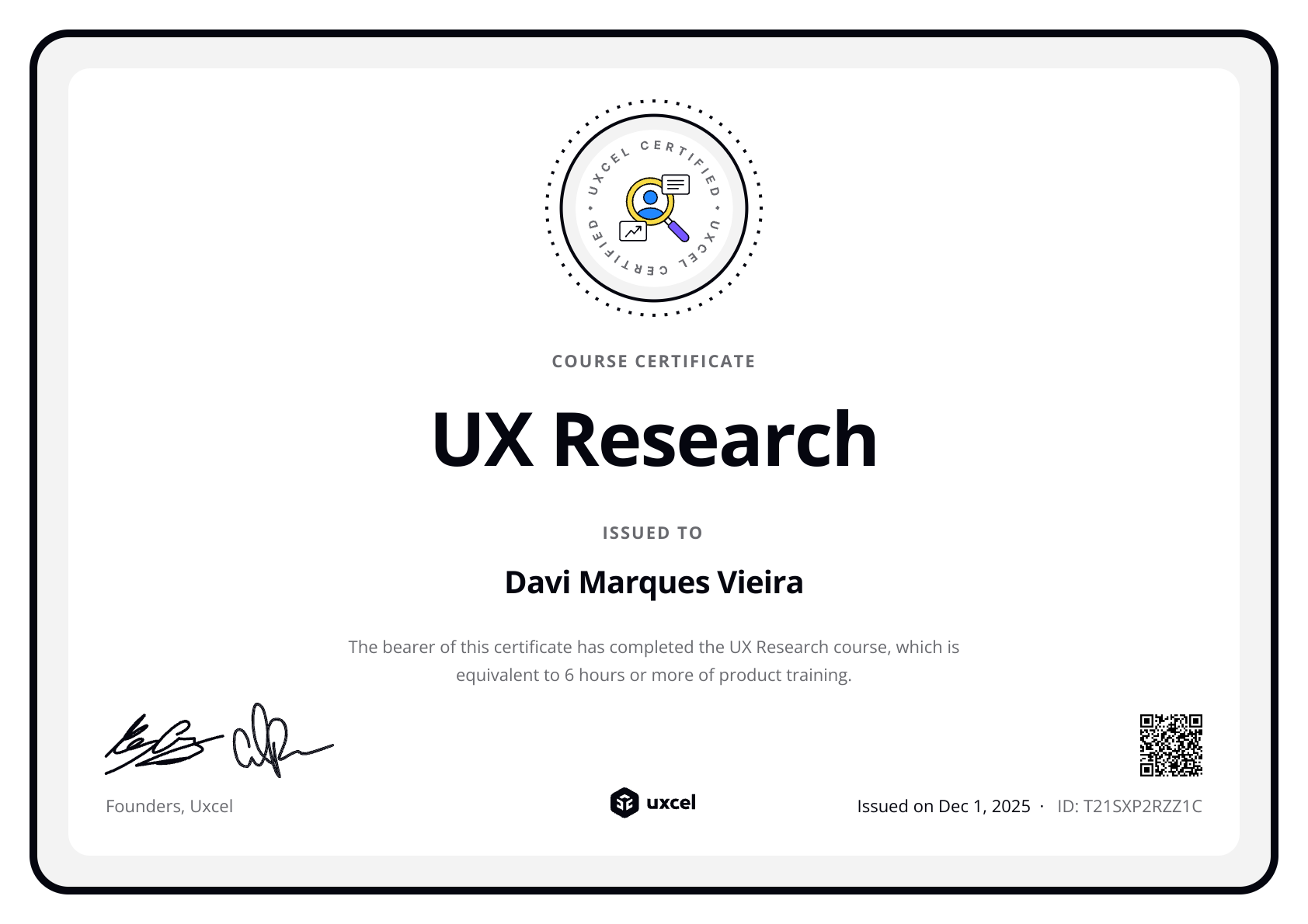 Davux's certificate